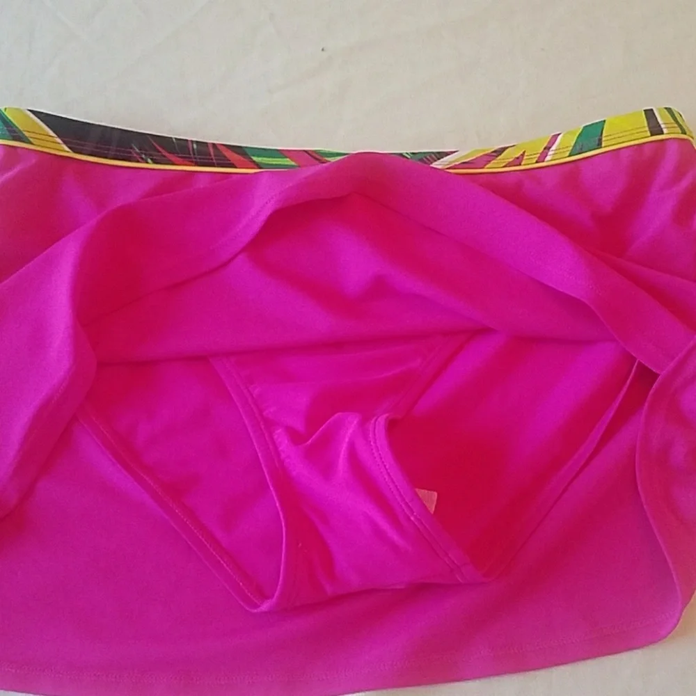 Jaclyn Smith Fuchsia Bikini Skirt with Colorful Trim - Picture 2 of 8